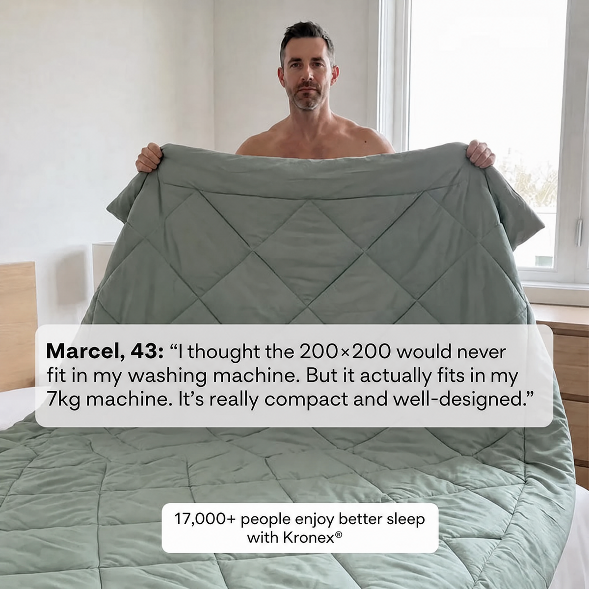 Kronex® Duvet – The 2-in-1 quick-dry duvet that eliminates the need for bed sheets.