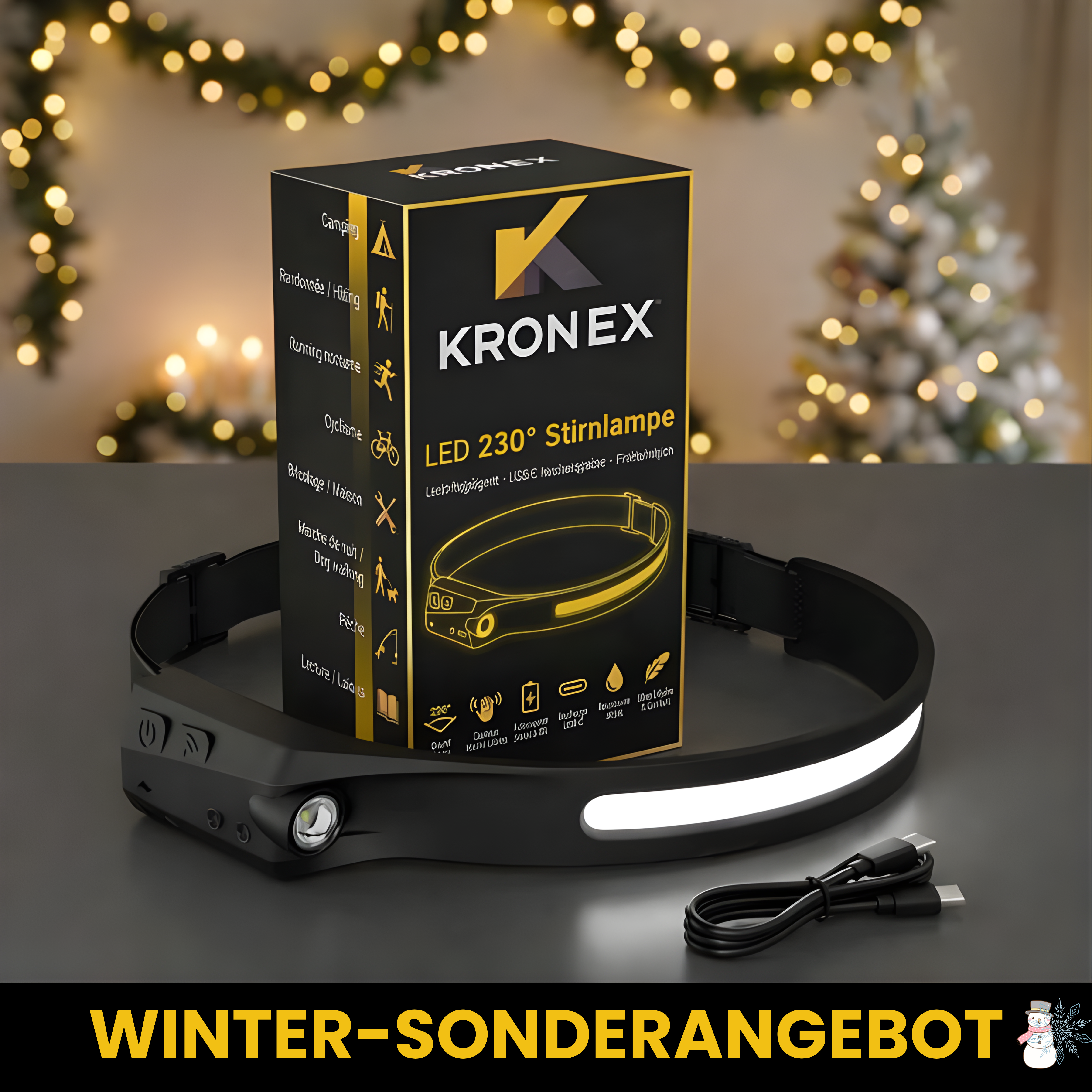 KRONEX™ LED – 230° Stirnlampe